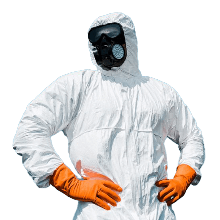 Professionnel hygiène antiparasitaire, dératisation et désinsectisation en combinaison