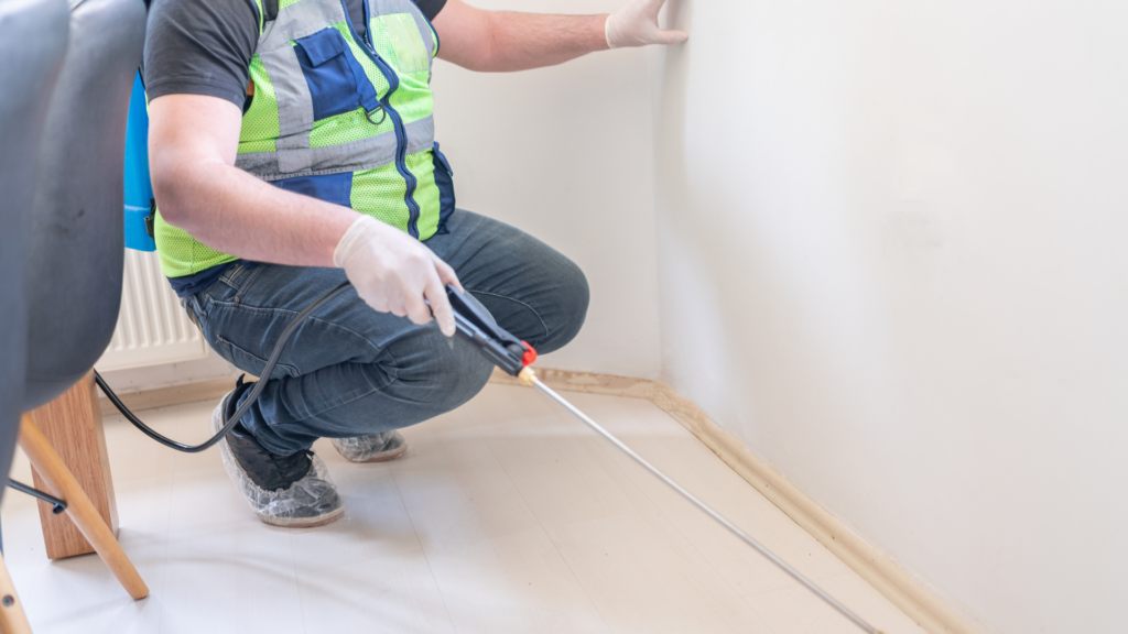 Homme en train de nettoyer dans une maison